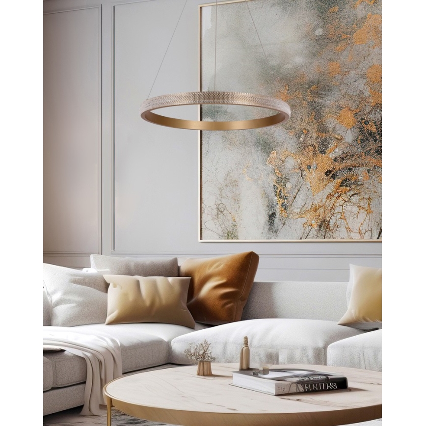 Lampadario LED a sospensione con filo HASHIM LED/22W/230V diametro 40 cm rame