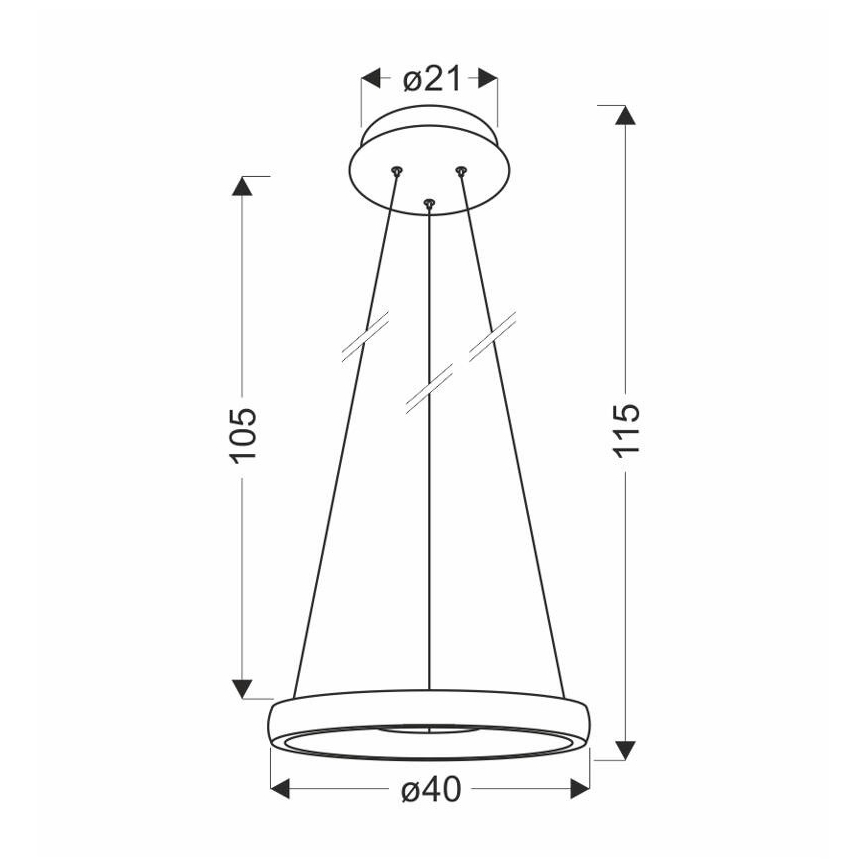 Lampadario LED a sospensione con filo HASHIM LED/22W/230V diametro 40 cm rame
