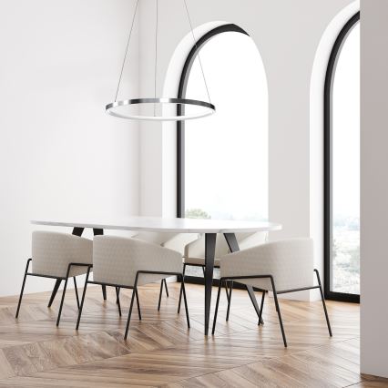 Lampadario LED a sospensione con filo HOOP LED/27W/230V diametro 50 cm 4000K cromo lucido