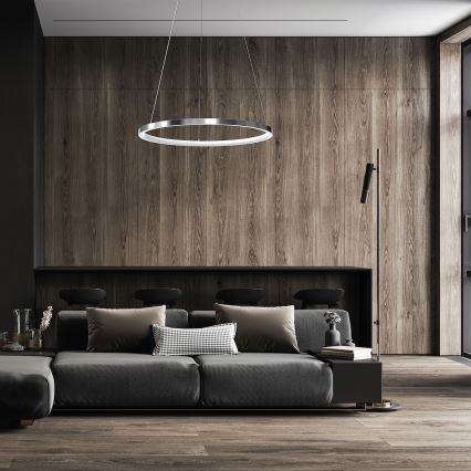 Lampadario LED a sospensione con filo HOOP LED/27W/230V diametro 50 cm 4000K cromo lucido