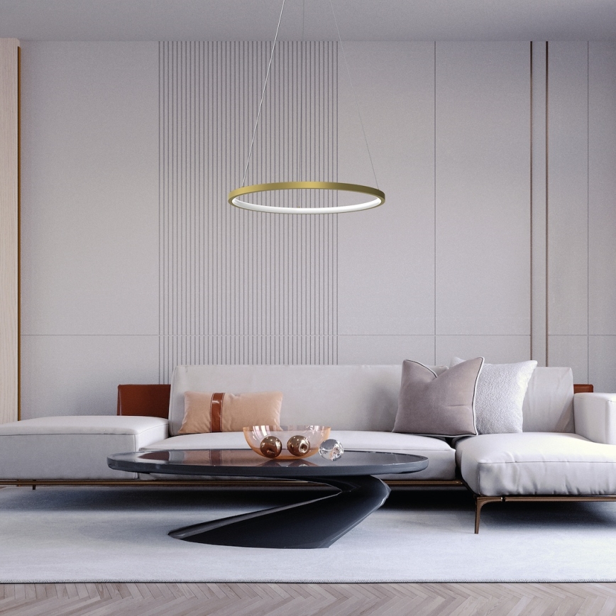 Lampadario LED a sospensione con filo HOOP LED/27W/230V diametro 50 cm 4000K oro