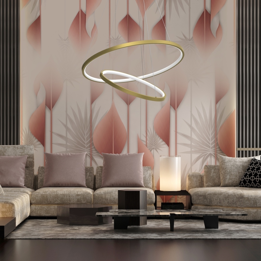 Lampadario LED a sospensione con filo HOOP LED/51W/230V diametro 60 cm 4000K oro