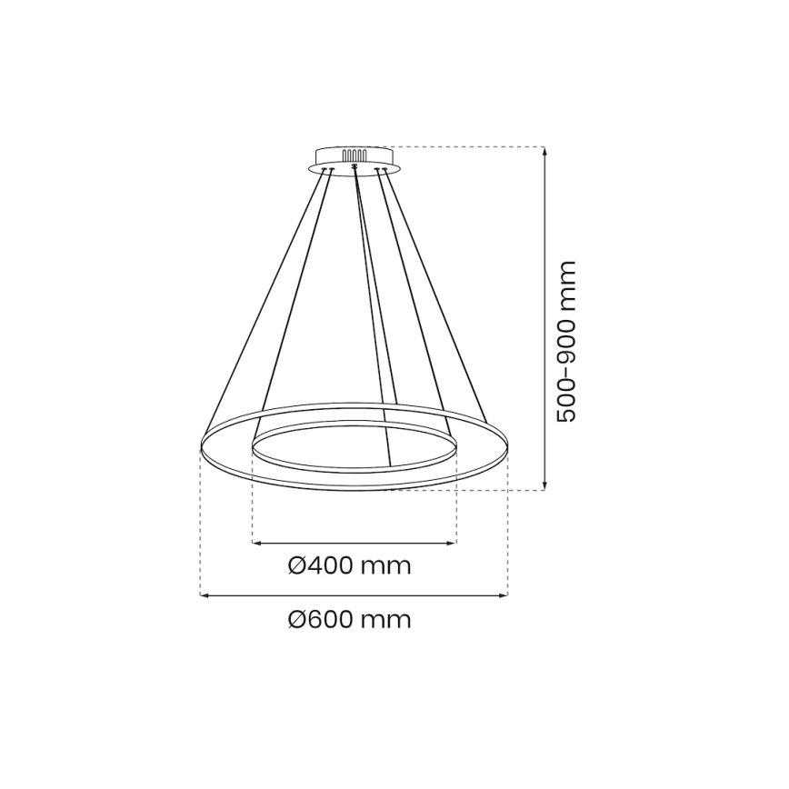 Lampadario LED a sospensione con filo HOOP LED/51W/230V diametro 60 cm 4000K oro