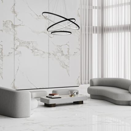Lampadario LED a sospensione con filo HOOP LED/93W/230V diametro 60 cm 4000K nero