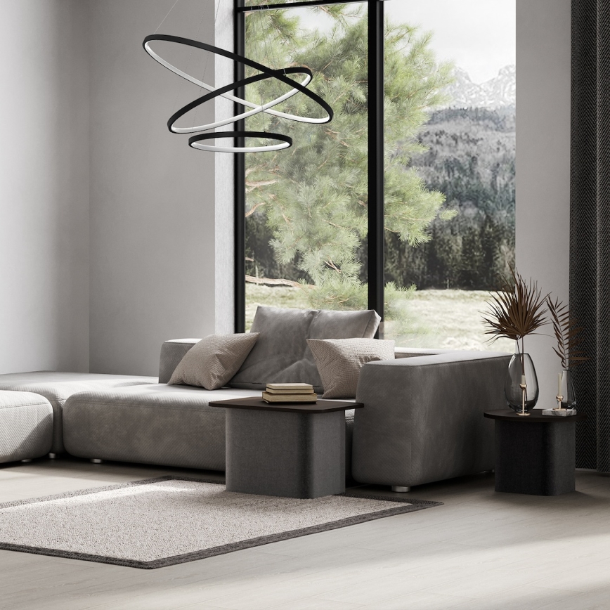 Lampadario LED a sospensione con filo HOOP LED/93W/230V diametro 60 cm 4000K nero