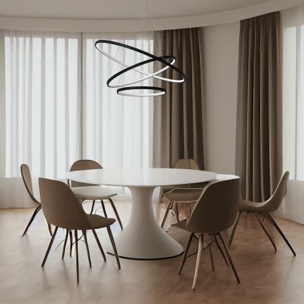 Lampadario LED a sospensione con filo HOOP LED/93W/230V diametro 60 cm 4000K nero