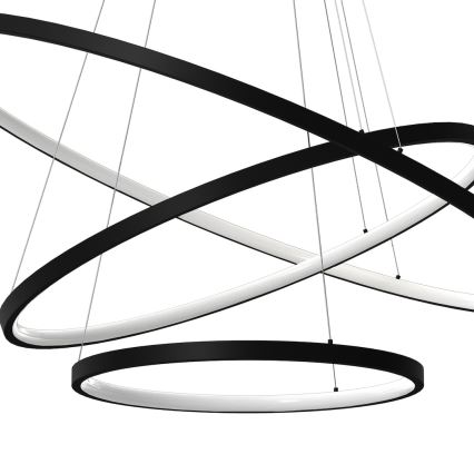 Lampadario LED a sospensione con filo HOOP LED/93W/230V diametro 60 cm 4000K nero