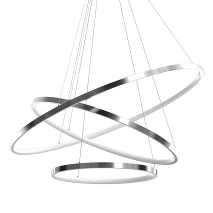 Lampadario LED a sospensione con filo HOOP LED/93W/230V diametro 80 cm 4000K cromo lucido