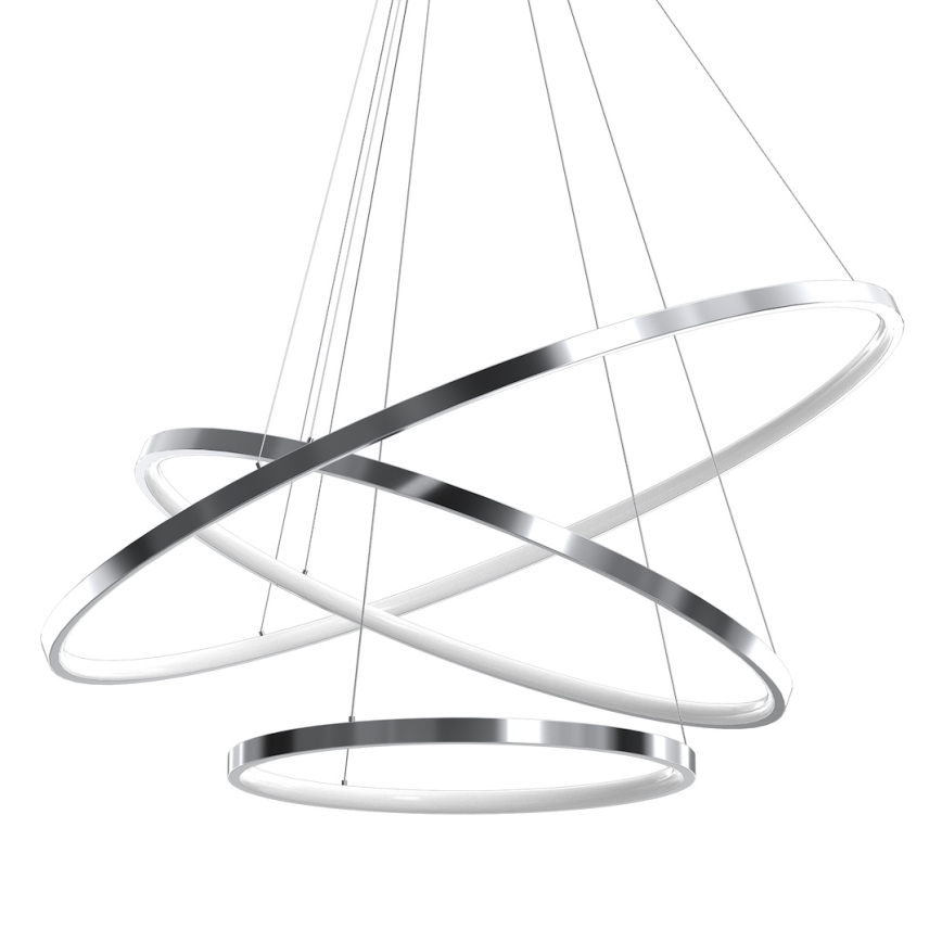 Lampadario LED a sospensione con filo HOOP LED/93W/230V diametro 80 cm 4000K cromo lucido