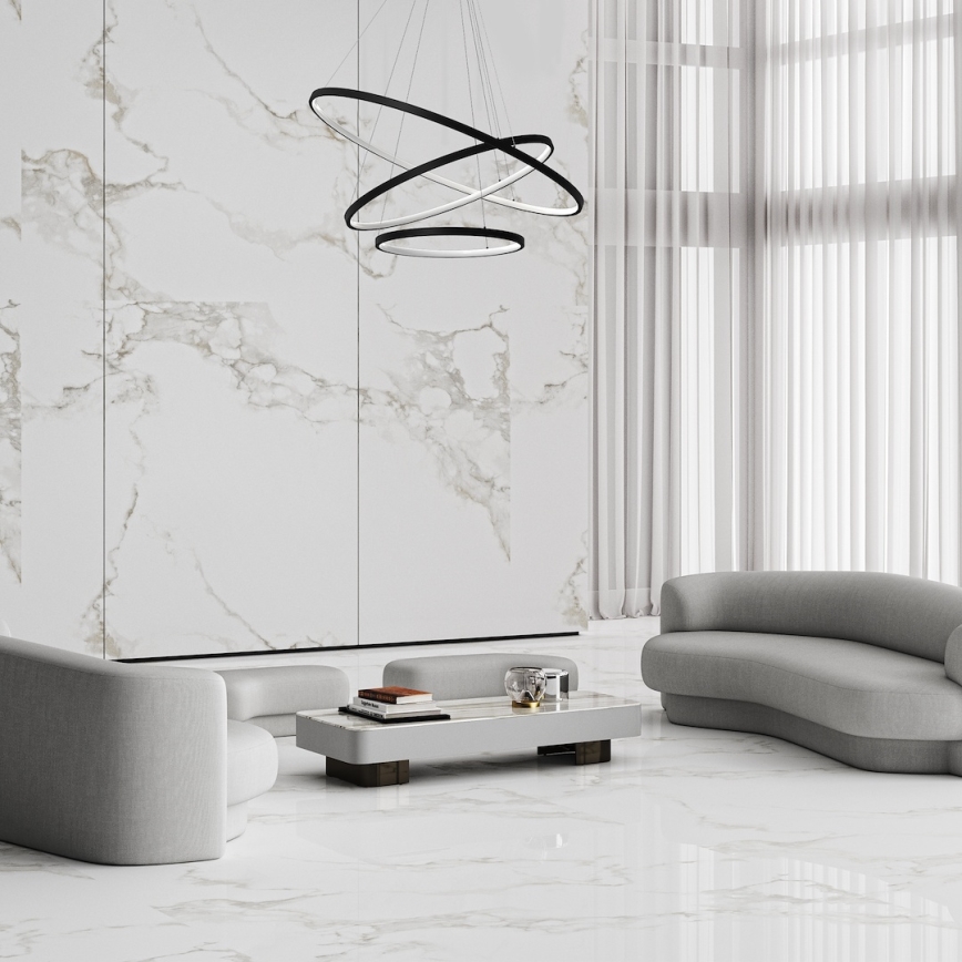 Lampadario LED a sospensione con filo HOOP LED/93W/230V diametro 80 cm 4000K nero