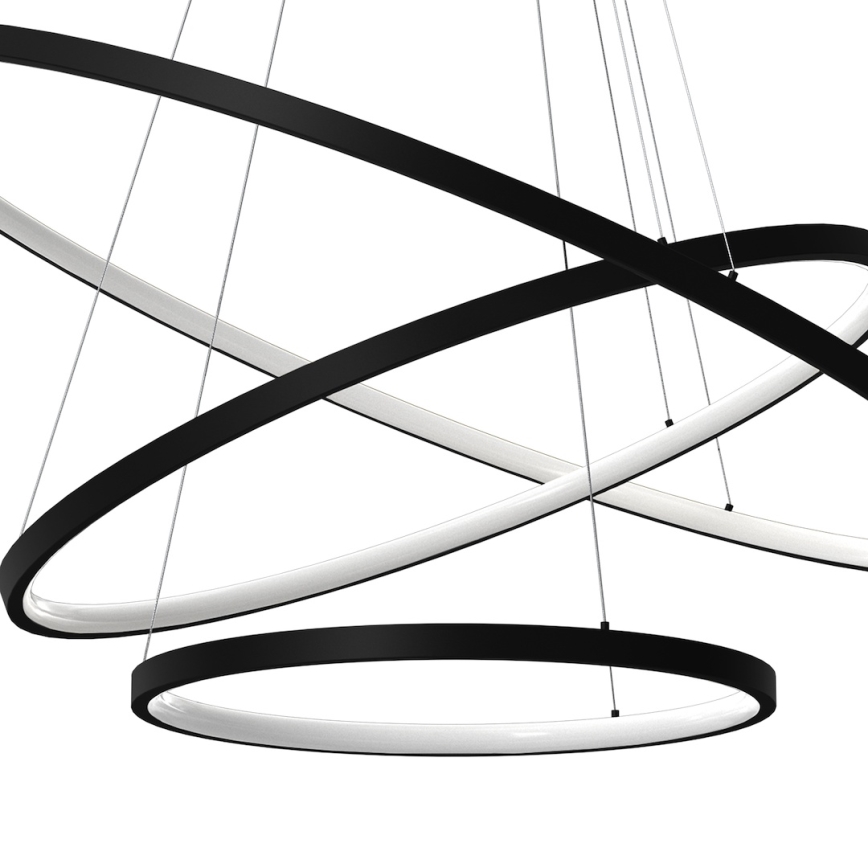 Lampadario LED a sospensione con filo HOOP LED/93W/230V diametro 80 cm 4000K nero