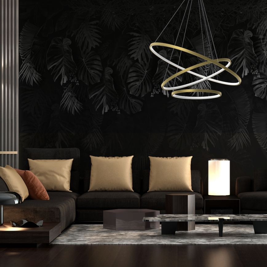 Lampadario LED a sospensione con filo HOOP LED/93W/230V diametro 80 cm 4000K oro