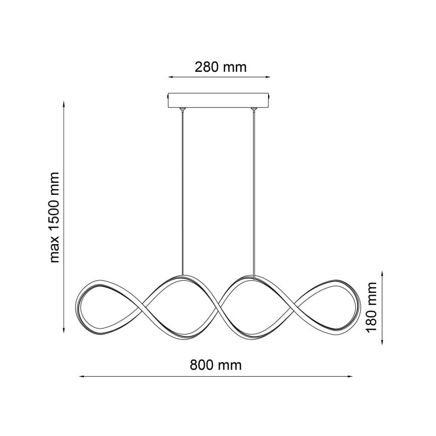 Lampadario LED a sospensione con filo INFINITO LED/34W/230V nero