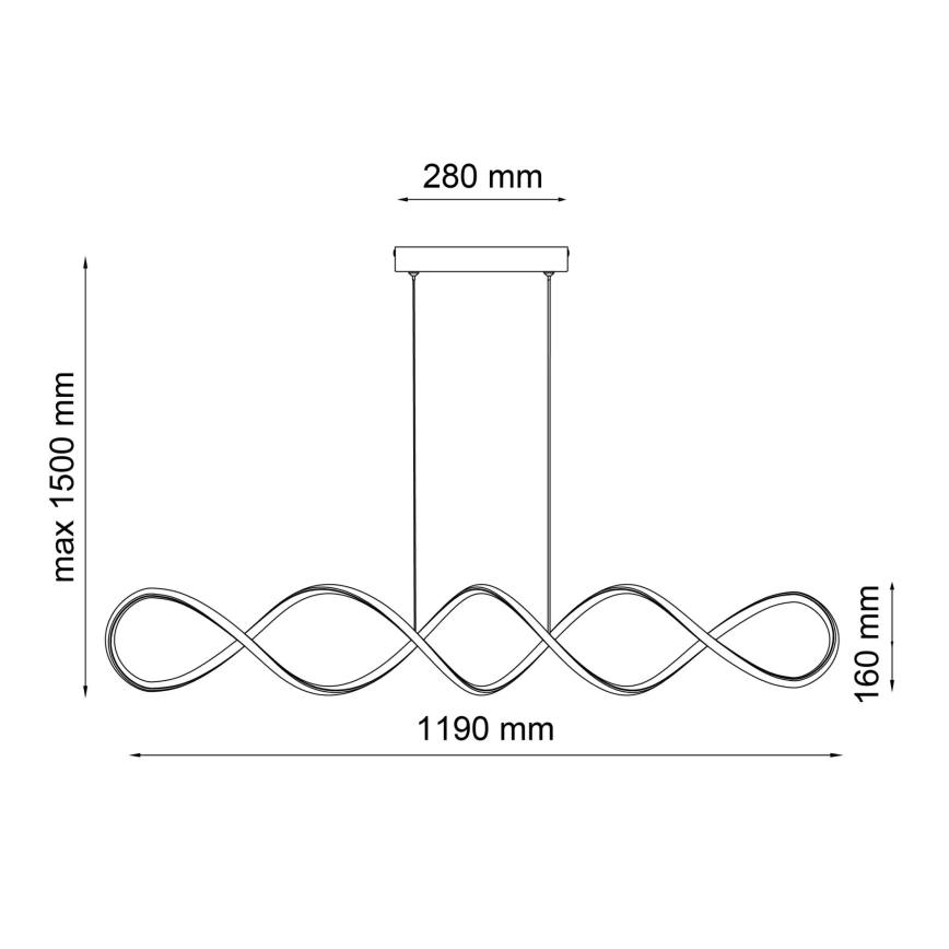 Lampadario LED a sospensione con filo INFINITO LED/43W/230V nero