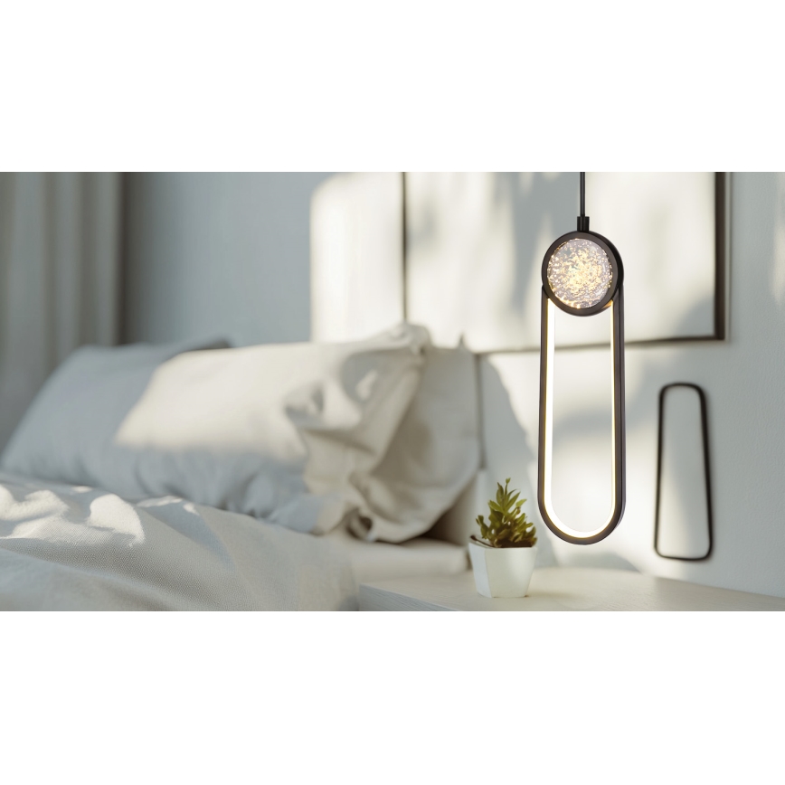 Lampadario LED a sospensione con filo LACRIMA LED/15W/230V 3000K nero