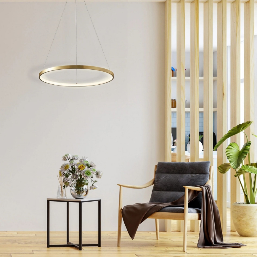 Lampadario LED a sospensione con filo LEA LED/20W/230V 4000K diametro 50 cm oro