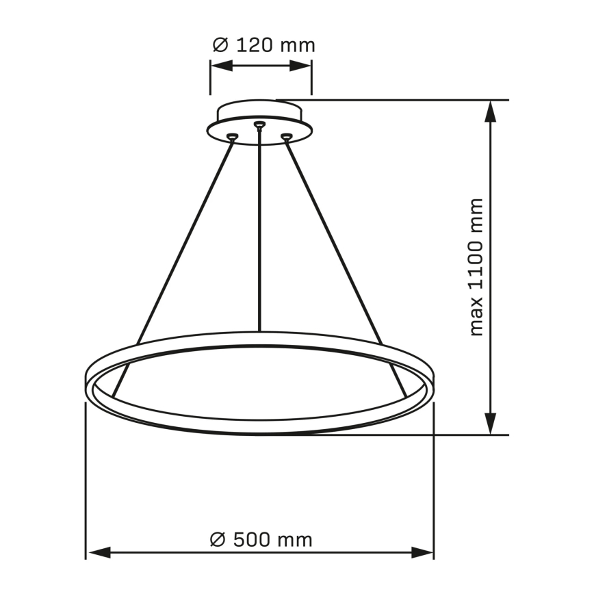Lampadario LED a sospensione con filo LEA LED/20W/230V 4000K diametro 50 cm oro
