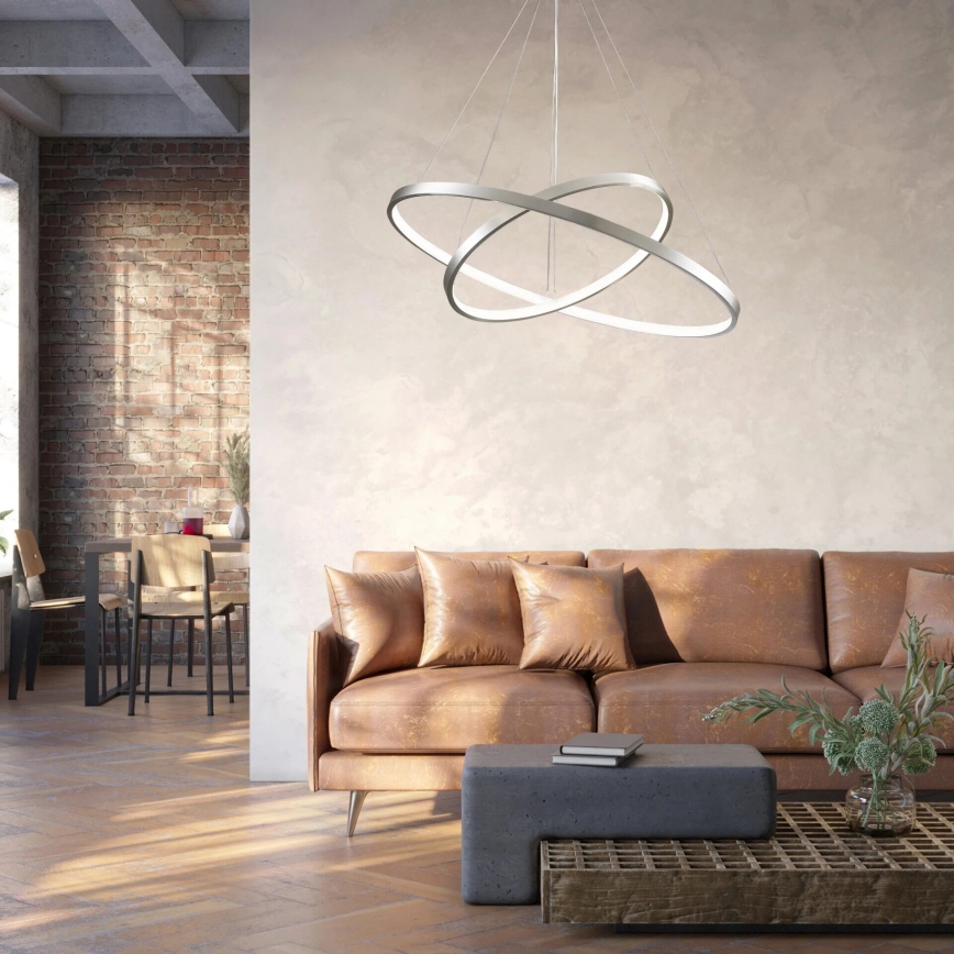 Lampadario LED a sospensione con filo LEA LED/35W/230V 4000K diametro 60 cm cromo opaco