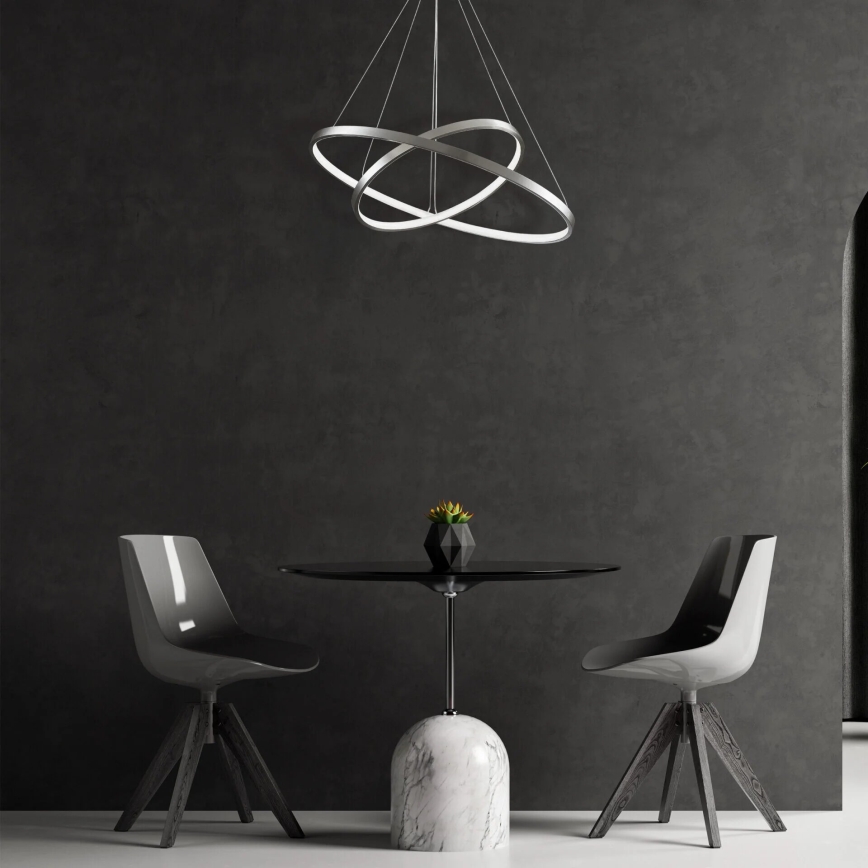 Lampadario LED a sospensione con filo LEA LED/35W/230V 4000K diametro 60 cm cromo opaco