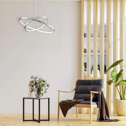 Lampadario LED a sospensione con filo LEA LED/35W/230V 4000K diametro 60 cm cromo opaco