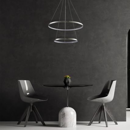 Lampadario LED a sospensione con filo LEA LED/35W/230V 4000K diametro 60 cm cromo opaco