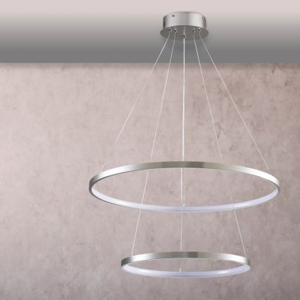 Lampadario LED a sospensione con filo LEA LED/35W/230V 4000K diametro 60 cm cromo opaco