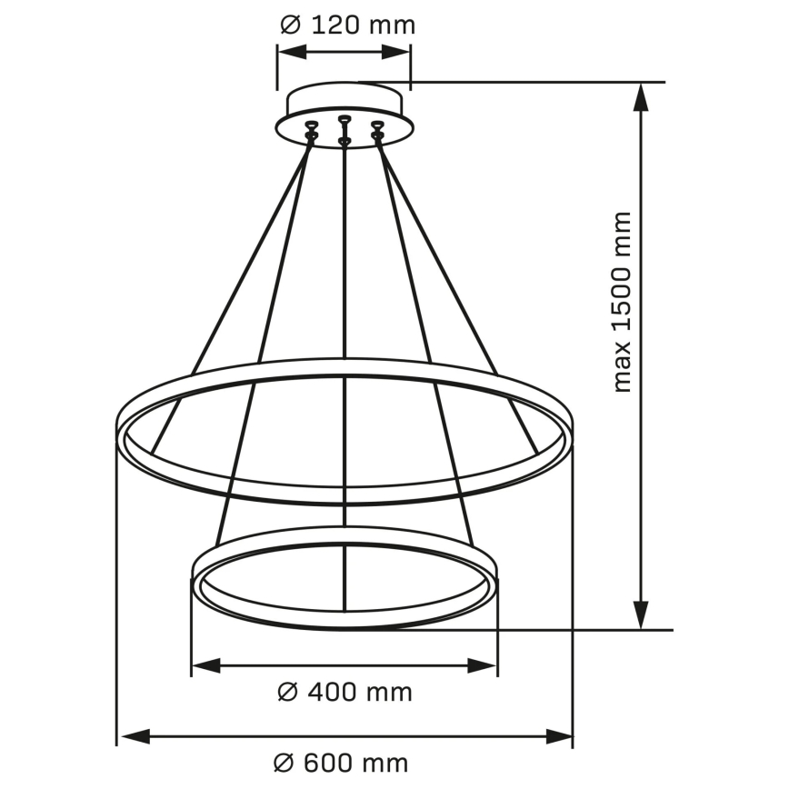 Lampadario LED a sospensione con filo LEA LED/35W/230V 4000K diametro 60 cm cromo opaco
