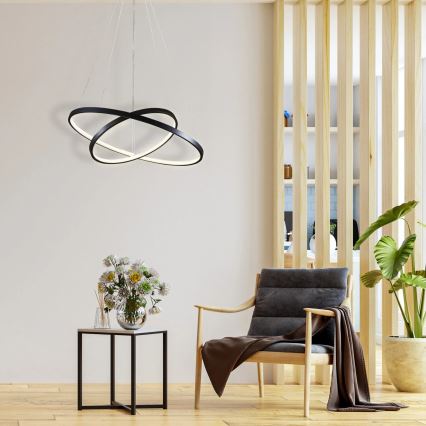 Lampadario LED a sospensione con filo LEA LED/35W/230V 4000K diametro 60 cm nero