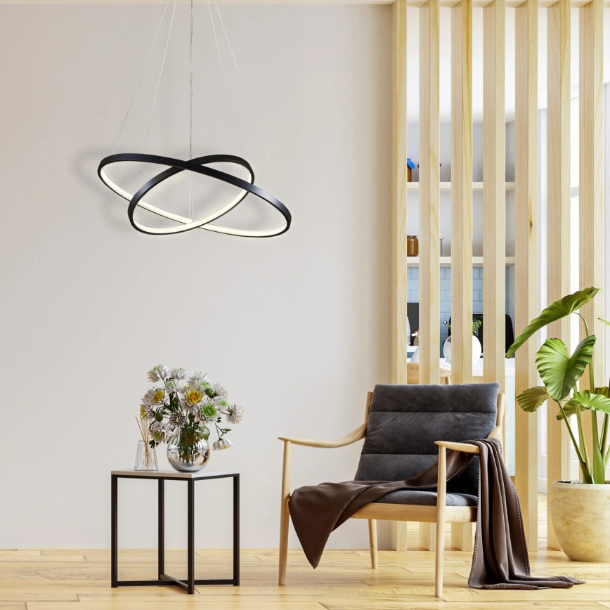 Lampadario LED a sospensione con filo LEA LED/35W/230V 4000K diametro 60 cm nero