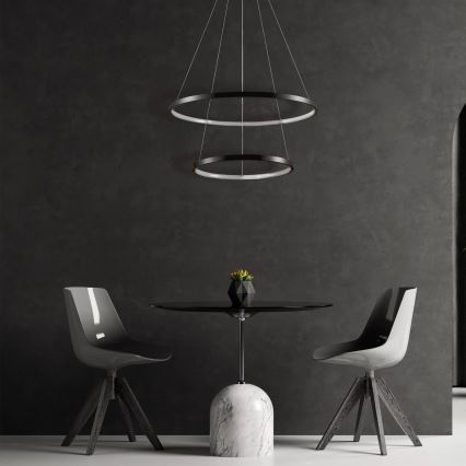 Lampadario LED a sospensione con filo LEA LED/35W/230V 4000K diametro 60 cm nero
