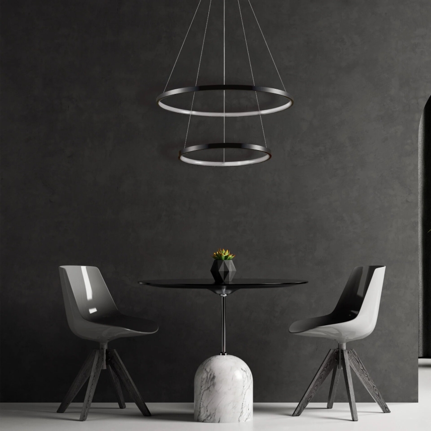 Lampadario LED a sospensione con filo LEA LED/35W/230V 4000K diametro 60 cm nero