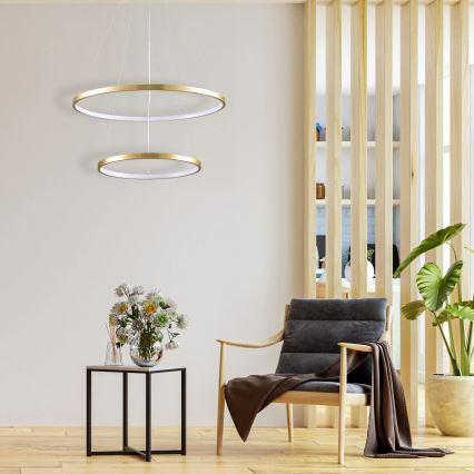 Lampadario LED a sospensione con filo LEA LED/35W/230V 4000K diametro 60 cm oro