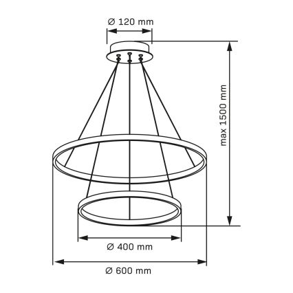 Lampadario LED a sospensione con filo LEA LED/35W/230V 4000K diametro 60 cm oro