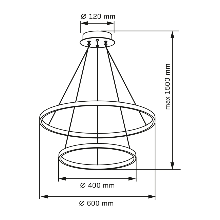 Lampadario LED a sospensione con filo LEA LED/35W/230V 4000K diametro 60 cm oro