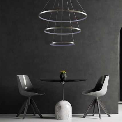 Lampadario LED a sospensione con filo LEA LED/60W/230V 4000K diametro 80 cm cromo opaco
