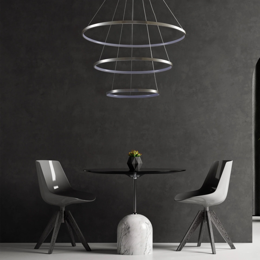 Lampadario LED a sospensione con filo LEA LED/60W/230V 4000K diametro 80 cm cromo opaco