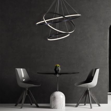 Lampadario LED a sospensione con filo LEA LED/60W/230V 4000K diametro 80 cm nero