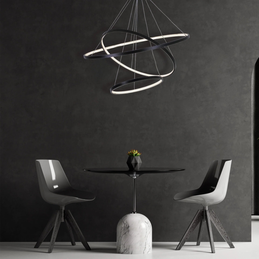 Lampadario LED a sospensione con filo LEA LED/60W/230V 4000K diametro 80 cm nero