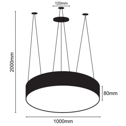 Lampadario LED a sospensione con filo LED/100W/230V 4000K diametro 100 cm