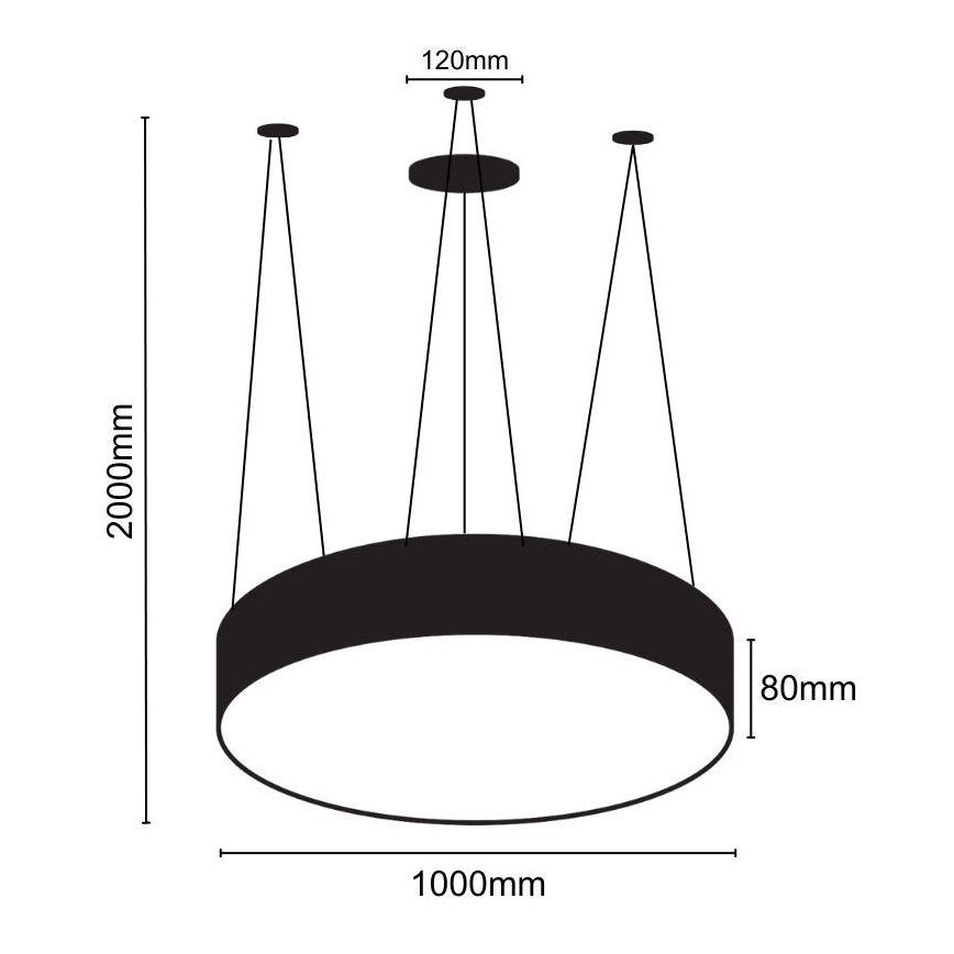Lampadario LED a sospensione con filo LED/100W/230V 4000K diametro 100 cm