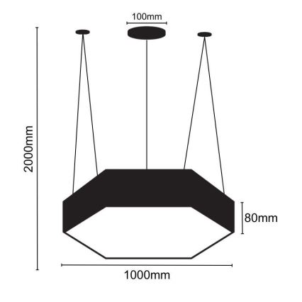 Lampadario LED a sospensione con filo LED/100W/230V 4000K diametro 100 cm