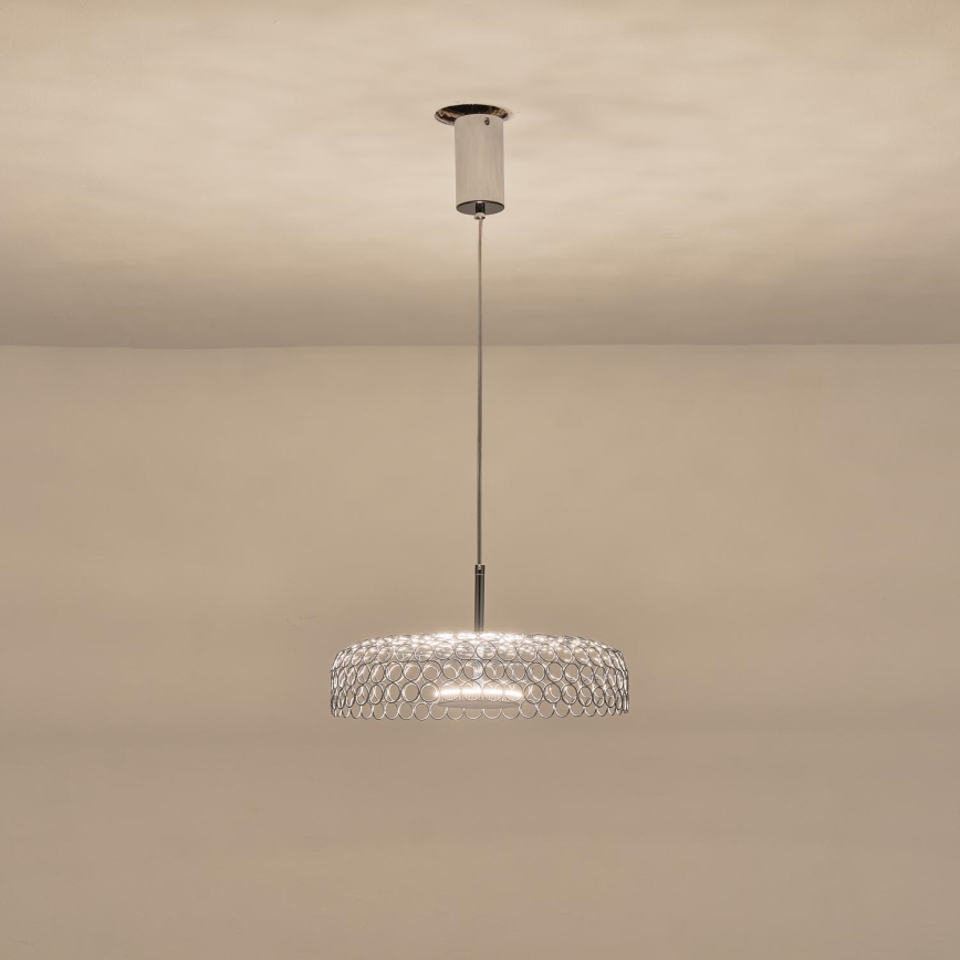 Lampadario LED a sospensione con filo LED/10W/230V 3000K cromo lucido diametro 35 cm