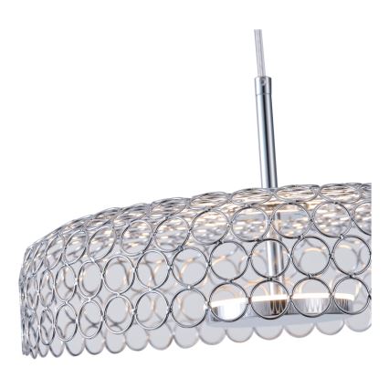 Lampadario LED a sospensione con filo LED/10W/230V 3000K cromo lucido diametro 35 cm