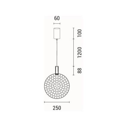 Lampadario LED a sospensione con filo LED/10W/230V 3000K cromo lucido diametro 35 cm