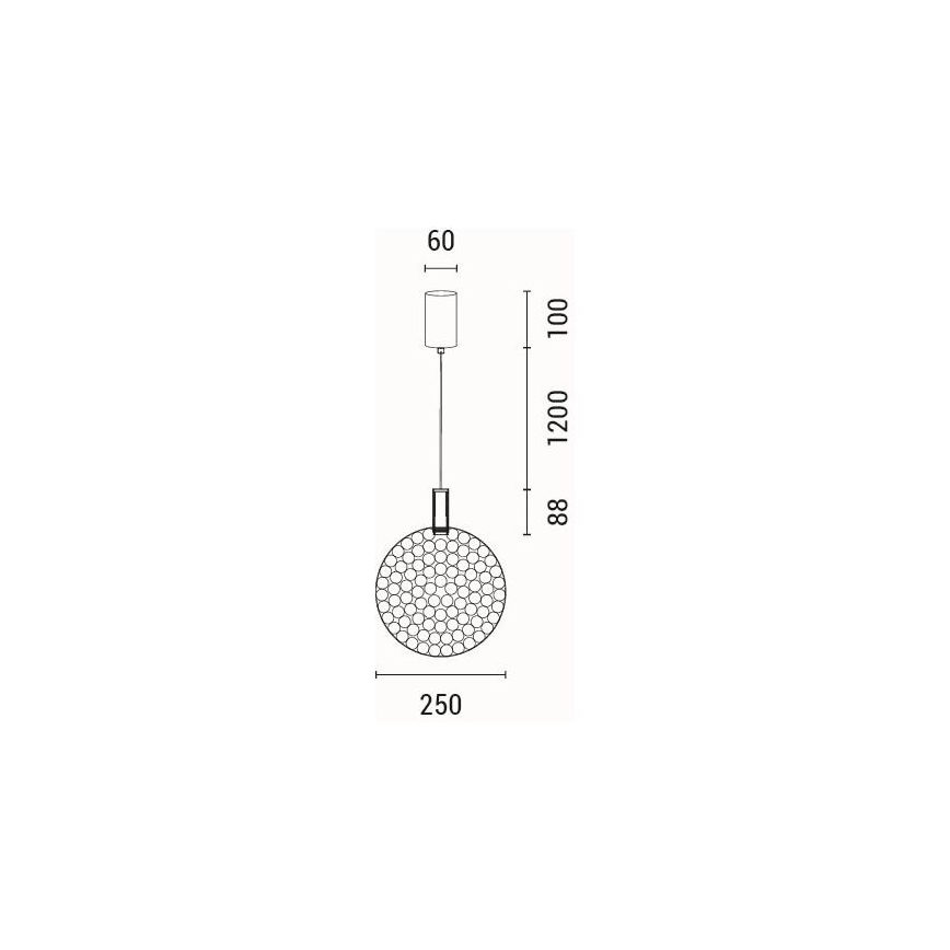 Lampadario LED a sospensione con filo LED/10W/230V 3000K cromo lucido diametro 35 cm