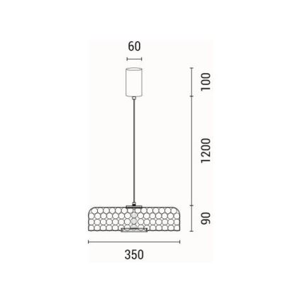 Lampadario LED a sospensione con filo LED/10W/230V 3000K oro diametro 35 cm