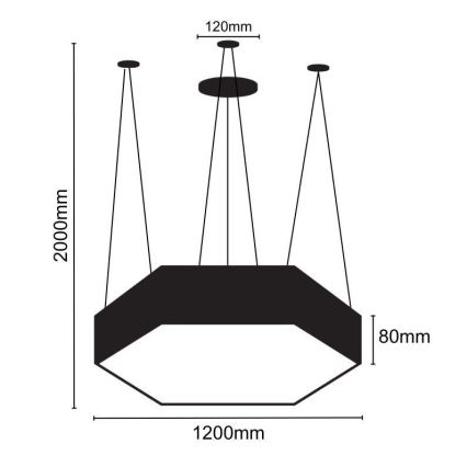 Lampadario LED a sospensione con filo LED/120W/230V 4000K diametro 120 cm