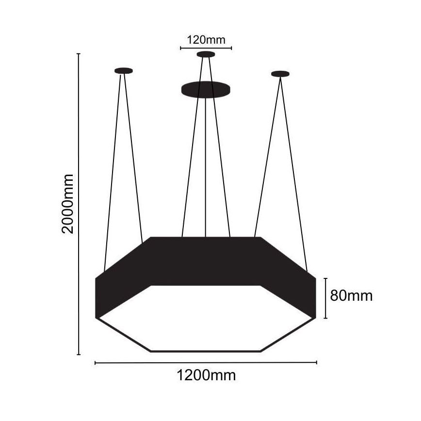 Lampadario LED a sospensione con filo LED/120W/230V 4000K diametro 120 cm