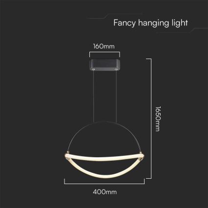 Lampadario LED a sospensione con filo LED/12W/230V 3000K diametro 40 cm