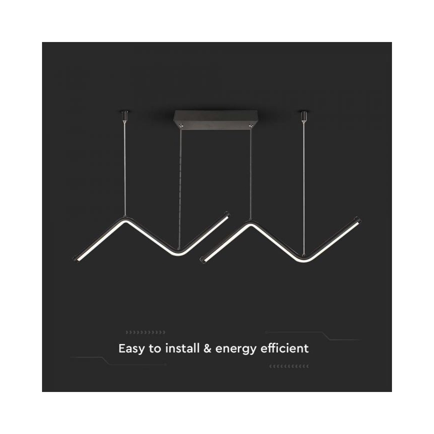 Lampadario LED a sospensione con filo LED/12W/230V 4000K nero